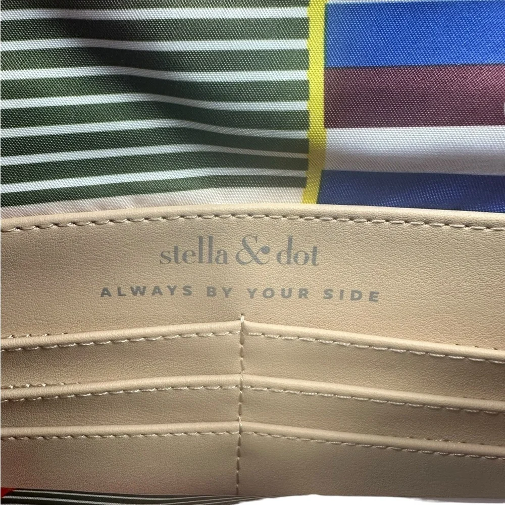STELLA & DOT: Always By Your Side Striped Clutch Purse Small Handbag